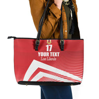 Custom Gibraltar We are Champions Leather Tote Bag Sporty Style