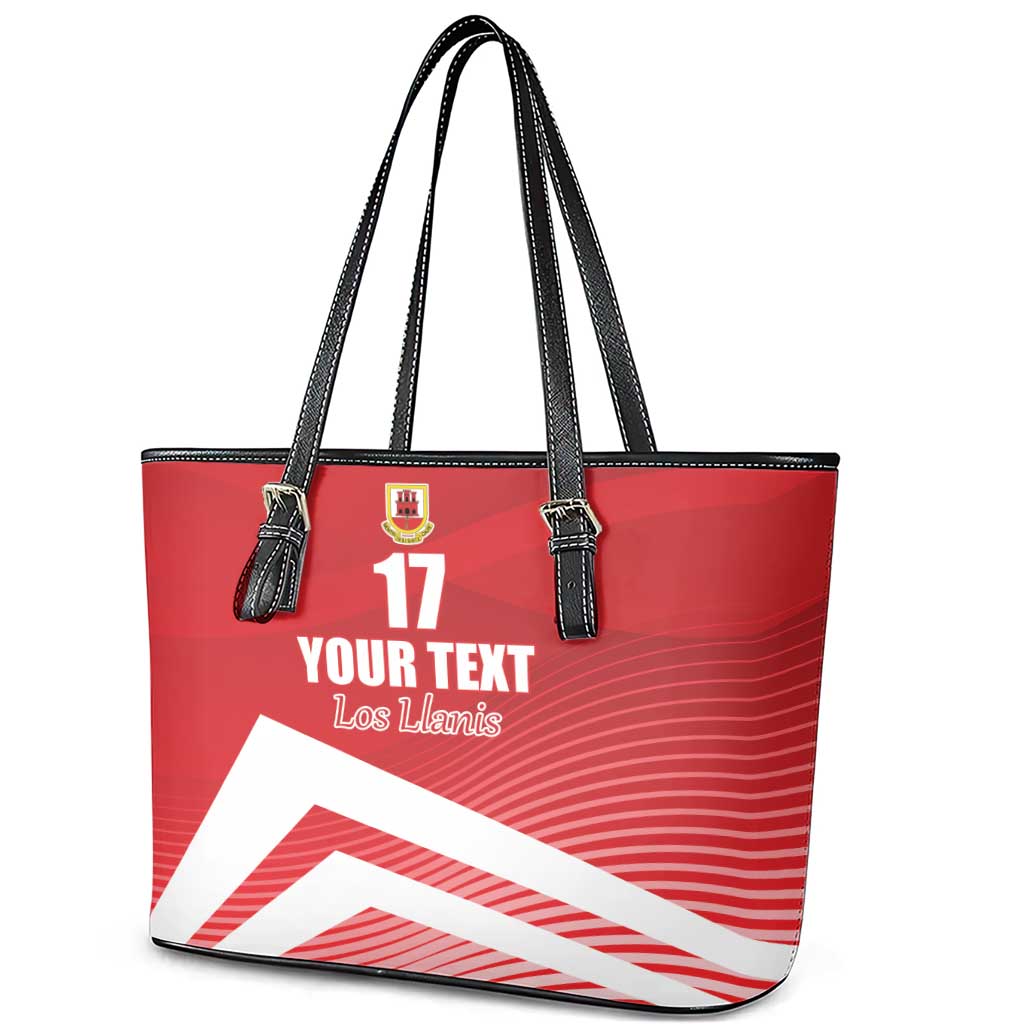 Custom Gibraltar We are Champions Leather Tote Bag Sporty Style