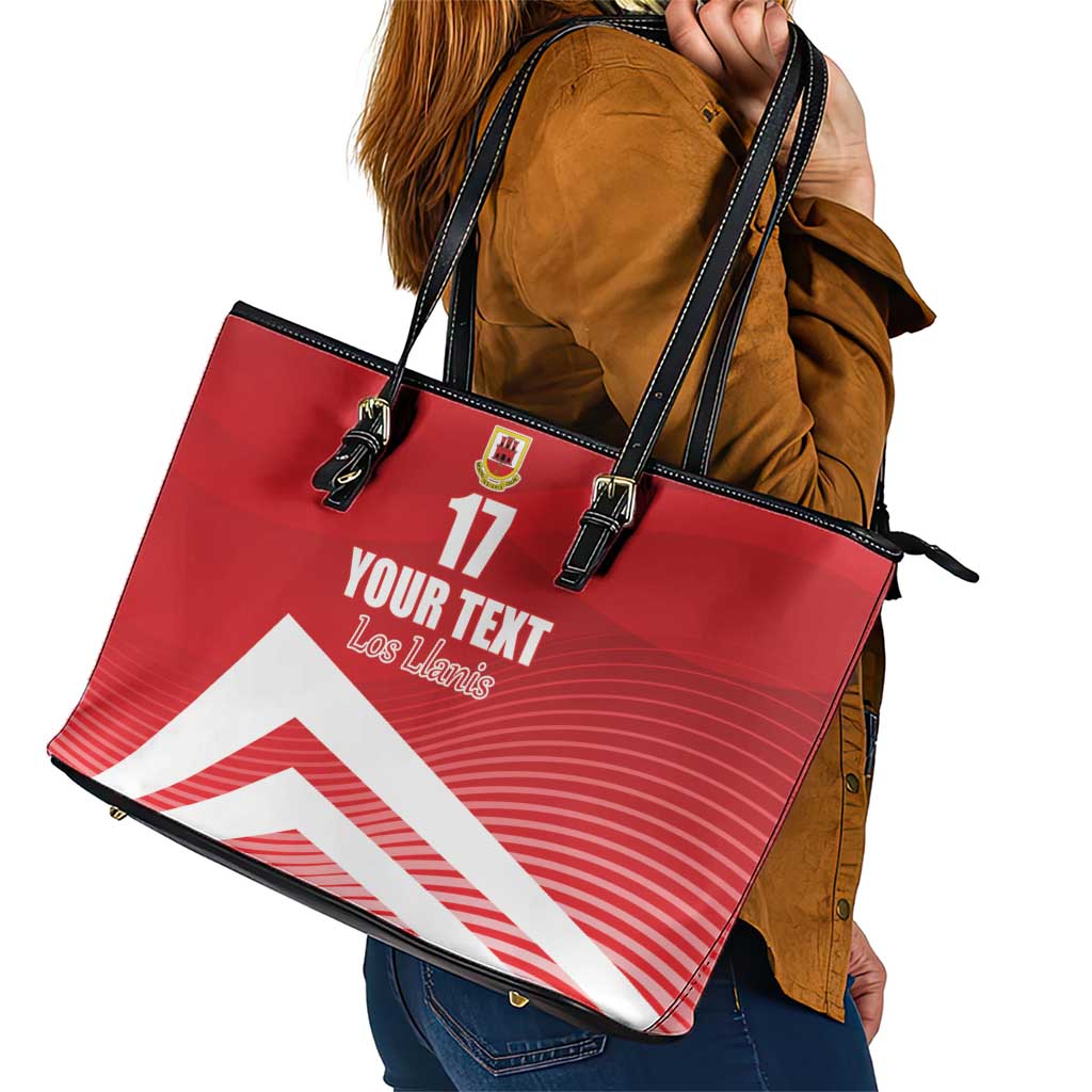 Custom Gibraltar We are Champions Leather Tote Bag Sporty Style