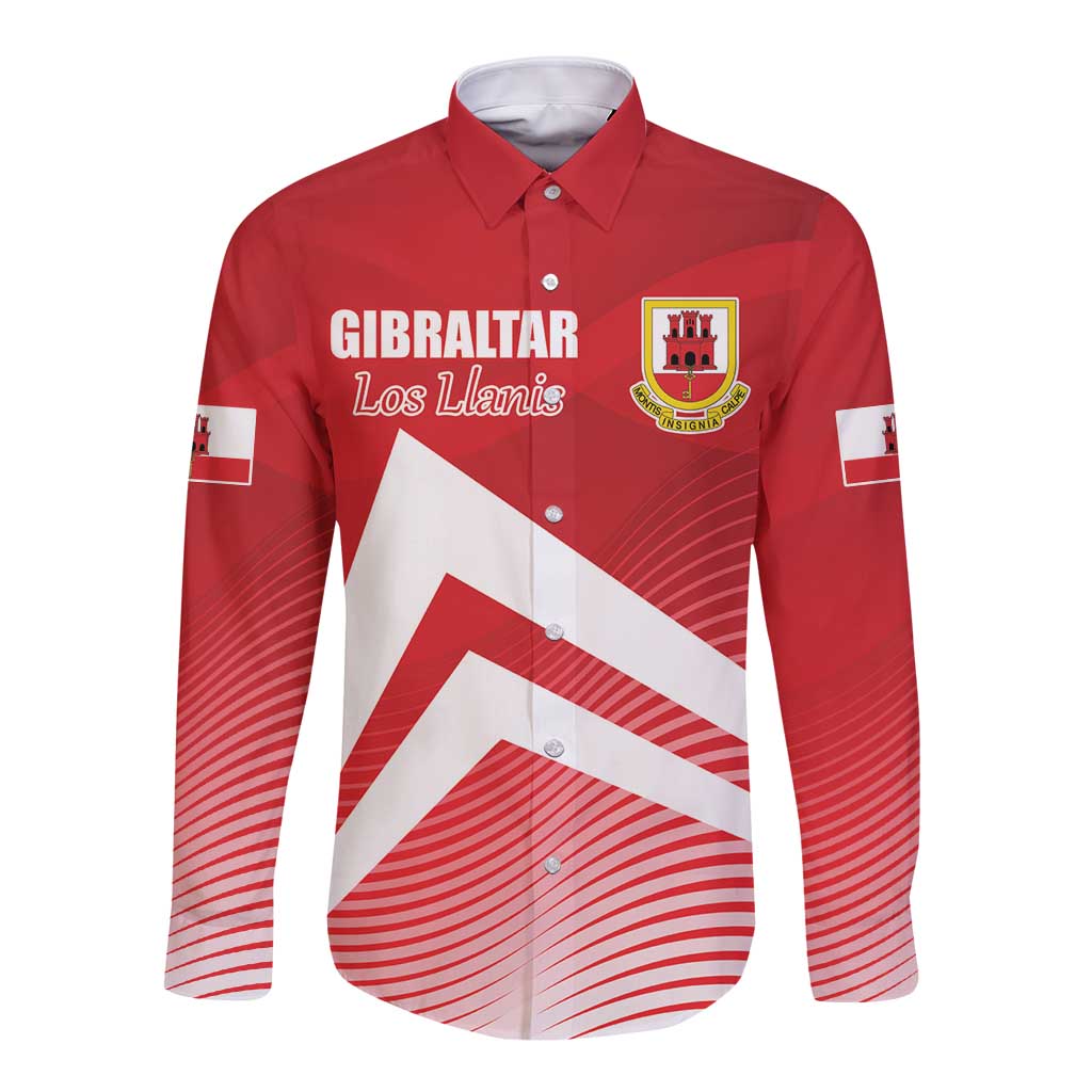 Custom Gibraltar We are Champions Long Sleeve Button Shirt Sporty Style