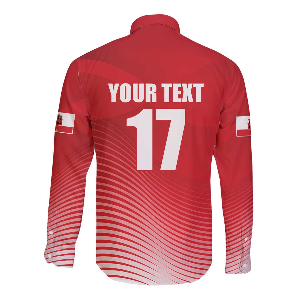 Custom Gibraltar We are Champions Long Sleeve Button Shirt Sporty Style