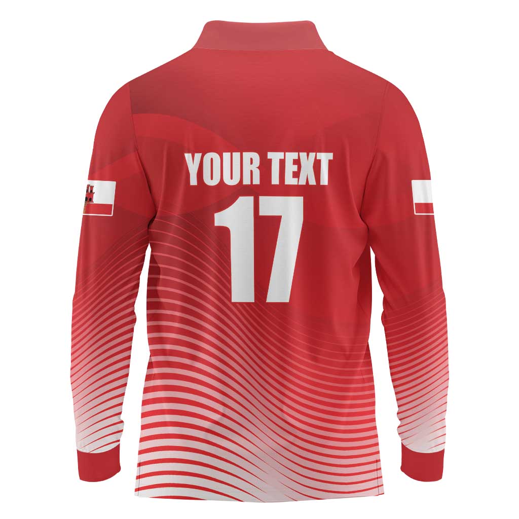 Custom Gibraltar We are Champions Long Sleeve Polo Shirt Sporty Style