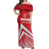 Custom Gibraltar We are Champions Off Shoulder Maxi Dress Sporty Style