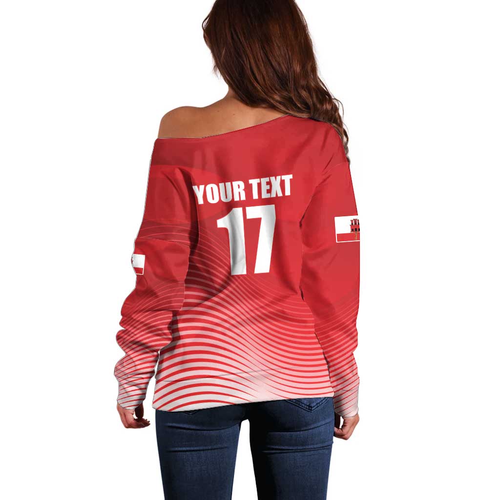 Custom Gibraltar We are Champions Off Shoulder Sweater Sporty Style