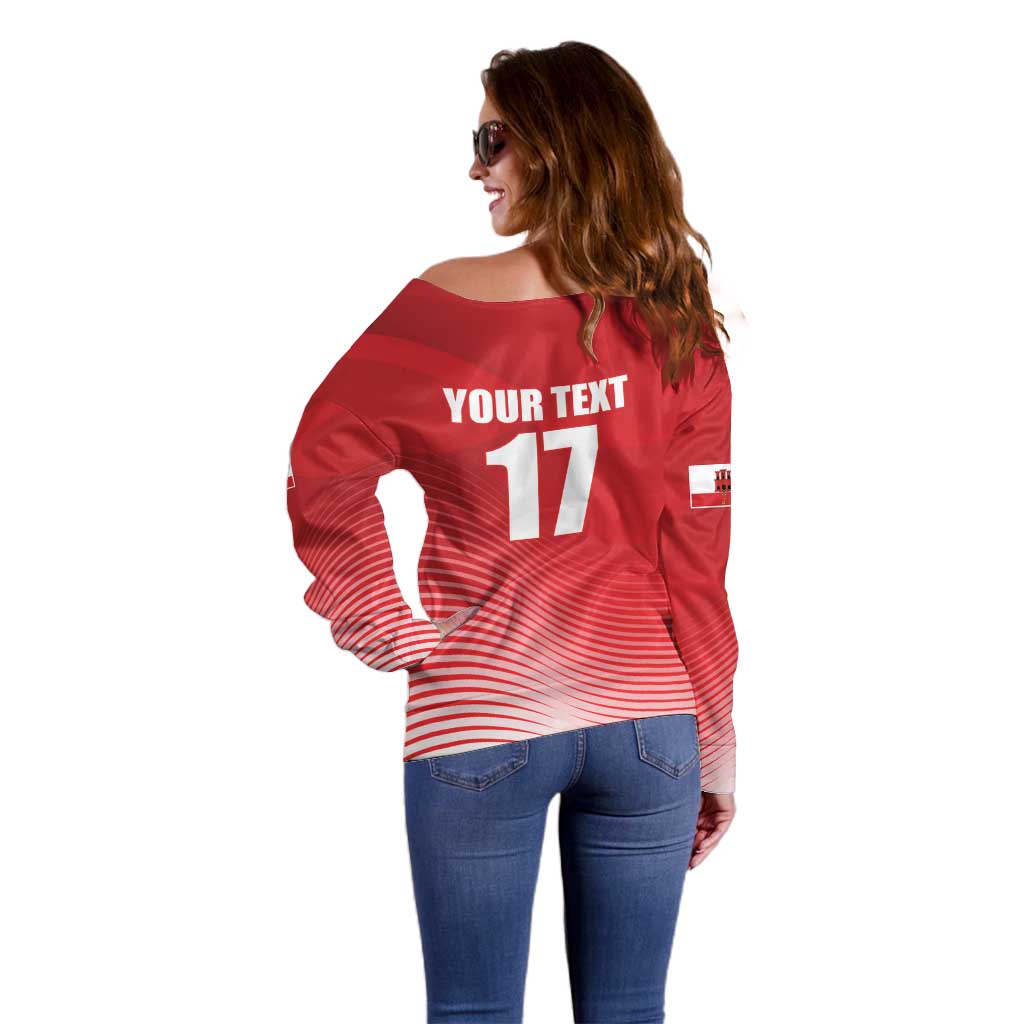 Custom Gibraltar We are Champions Off Shoulder Sweater Sporty Style