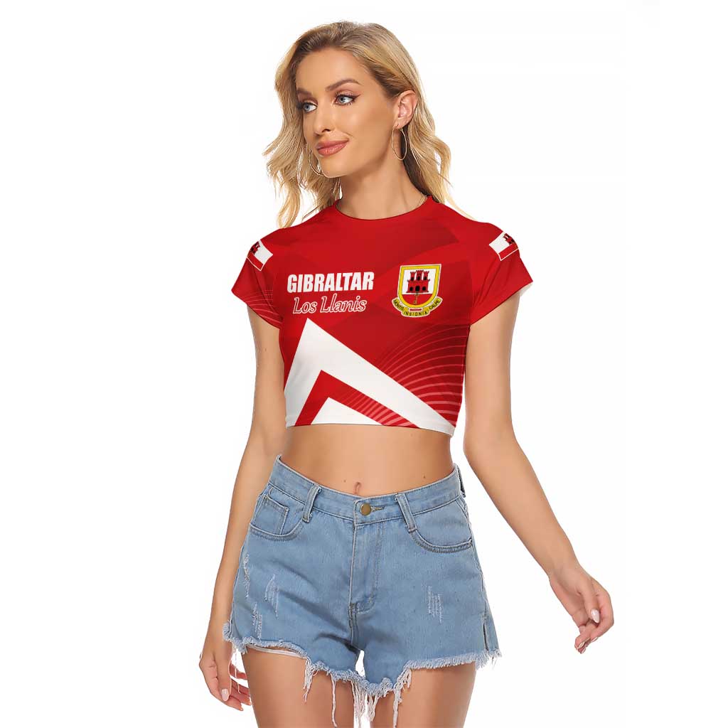 Custom Gibraltar We are Champions Raglan Cropped T Shirt Sporty Style