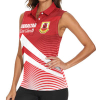 Custom Gibraltar We are Champions Women Sleeveless Polo Shirt Sporty Style