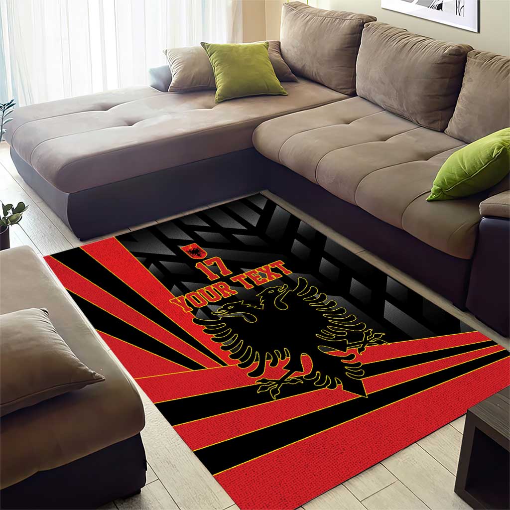 Custom Albania Football We are Champions Area Rug Sporty Style with The Double-headed eagle