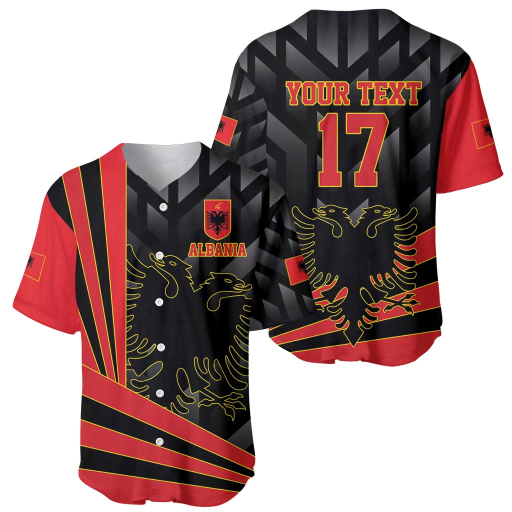 Custom Albania Football We are Champions Baseball Jersey Sporty Style with The Double-headed eagle