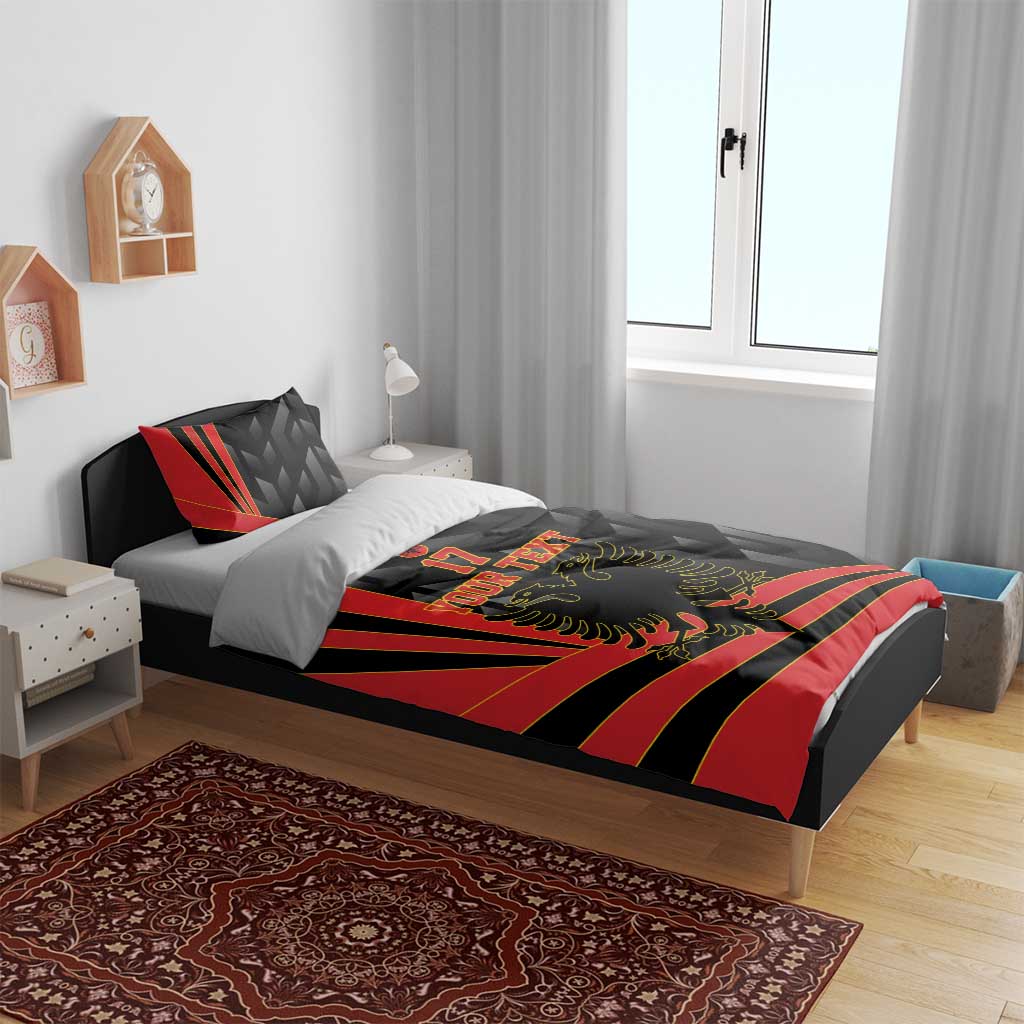 Custom Albania Football We are Champions Bedding Set Sporty Style with The Double-headed eagle
