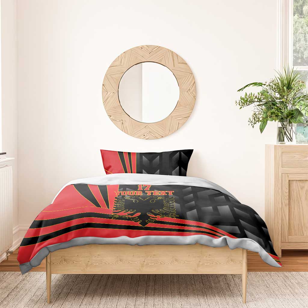 Custom Albania Football We are Champions Bedding Set Sporty Style with The Double-headed eagle