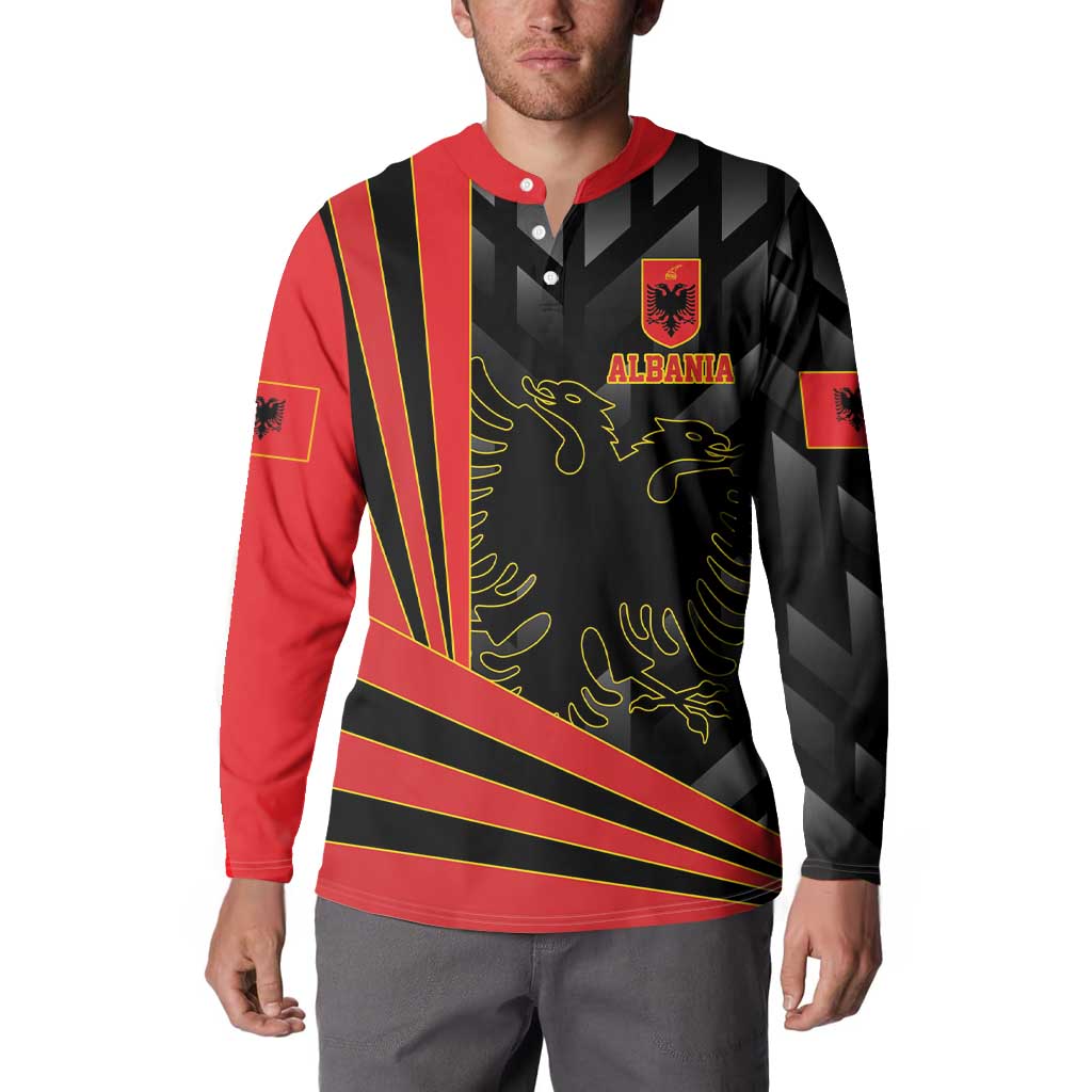Custom Albania Football We are Champions Button Sweatshirt Sporty Style with The Double-headed eagle