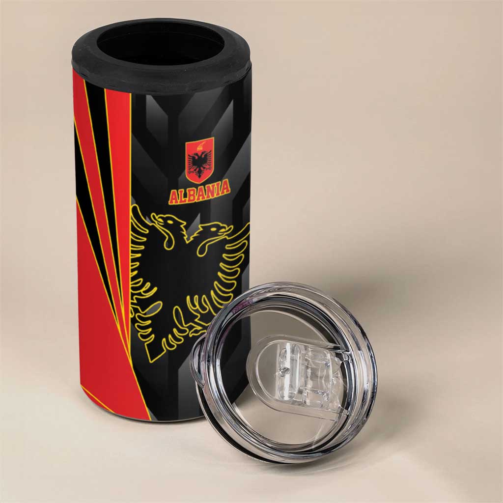 Custom Albania Football We are Champions 4 in 1 Can Cooler Tumbler Sporty Style with The Double-headed eagle