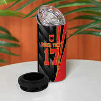Custom Albania Football We are Champions 4 in 1 Can Cooler Tumbler Sporty Style with The Double-headed eagle
