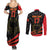 Custom Albania Football We are Champions Couples Matching Summer Maxi Dress and Long Sleeve Button Shirt Sporty Style with The Double-headed eagle