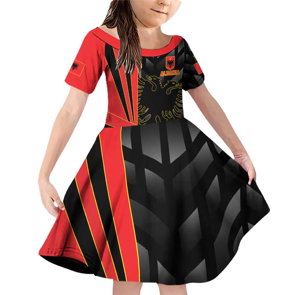 Custom Albania Football We are Champions Family Matching Off Shoulder Short Dress and Hawaiian Shirt Sporty Style with The Double-headed eagle