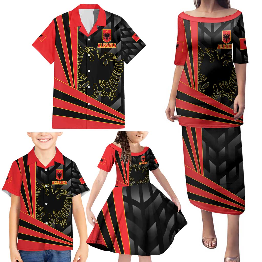 Custom Albania Football We are Champions Family Matching Puletasi and Hawaiian Shirt Sporty Style with The Double-headed eagle