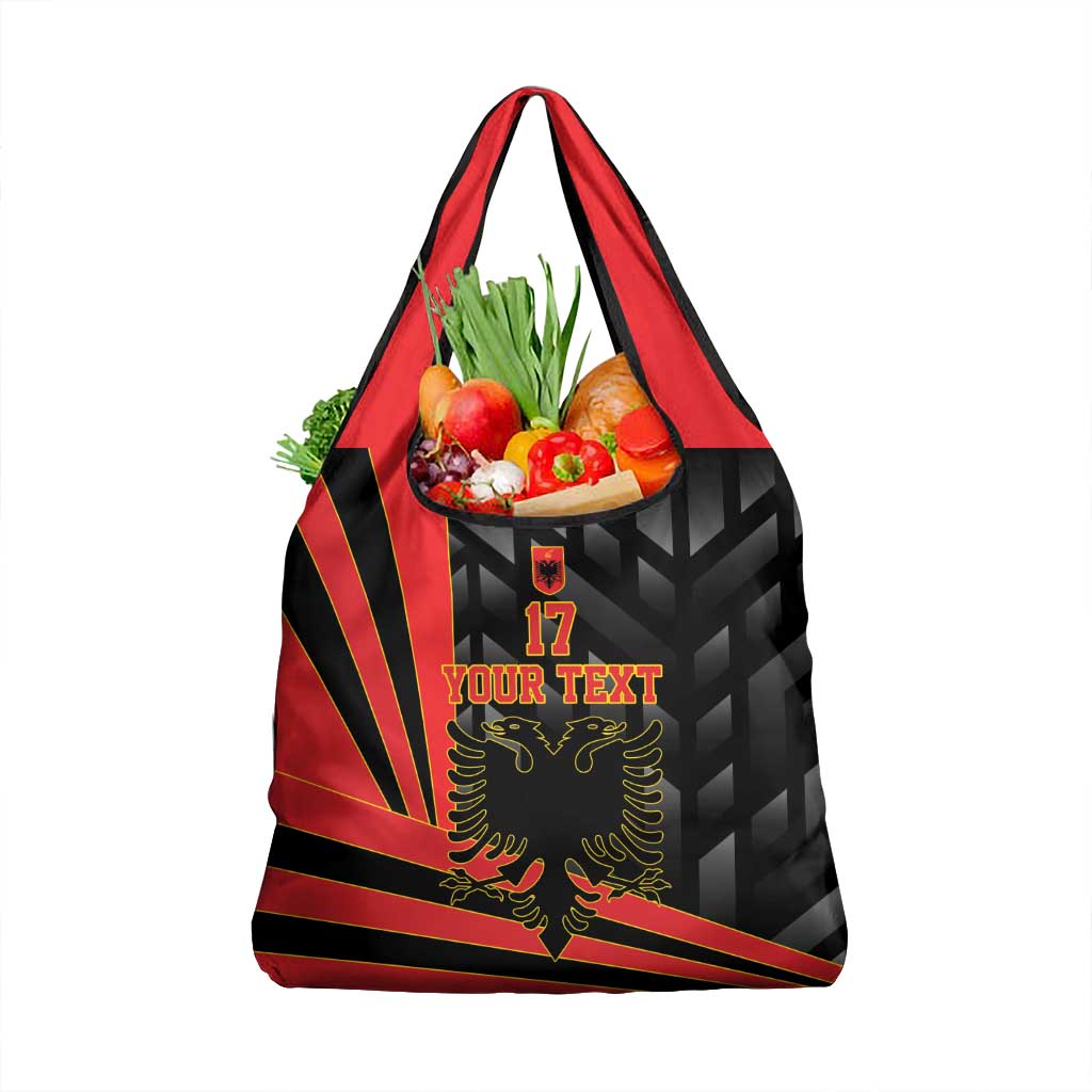 Custom Albania Football We are Champions Grocery Bag Sporty Style with The Double-headed eagle