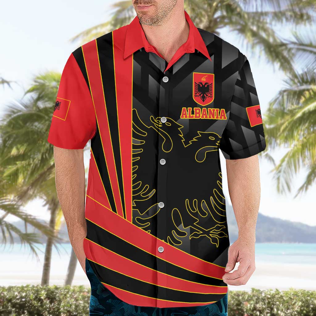 Custom Albania Football We are Champions Hawaiian Shirt Sporty Style with The Double-headed eagle