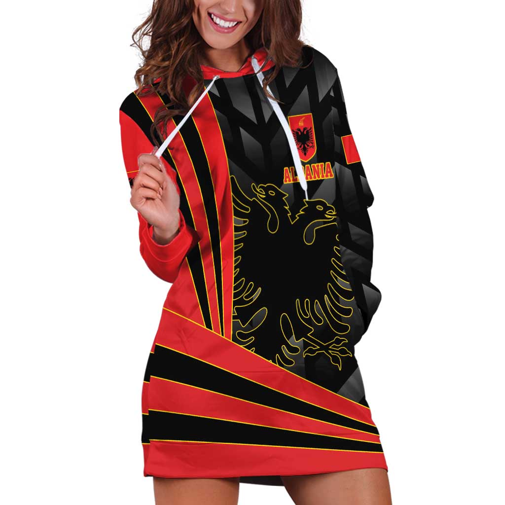 Custom Albania Football We are Champions Hoodie Dress Sporty Style with The Double-headed eagle