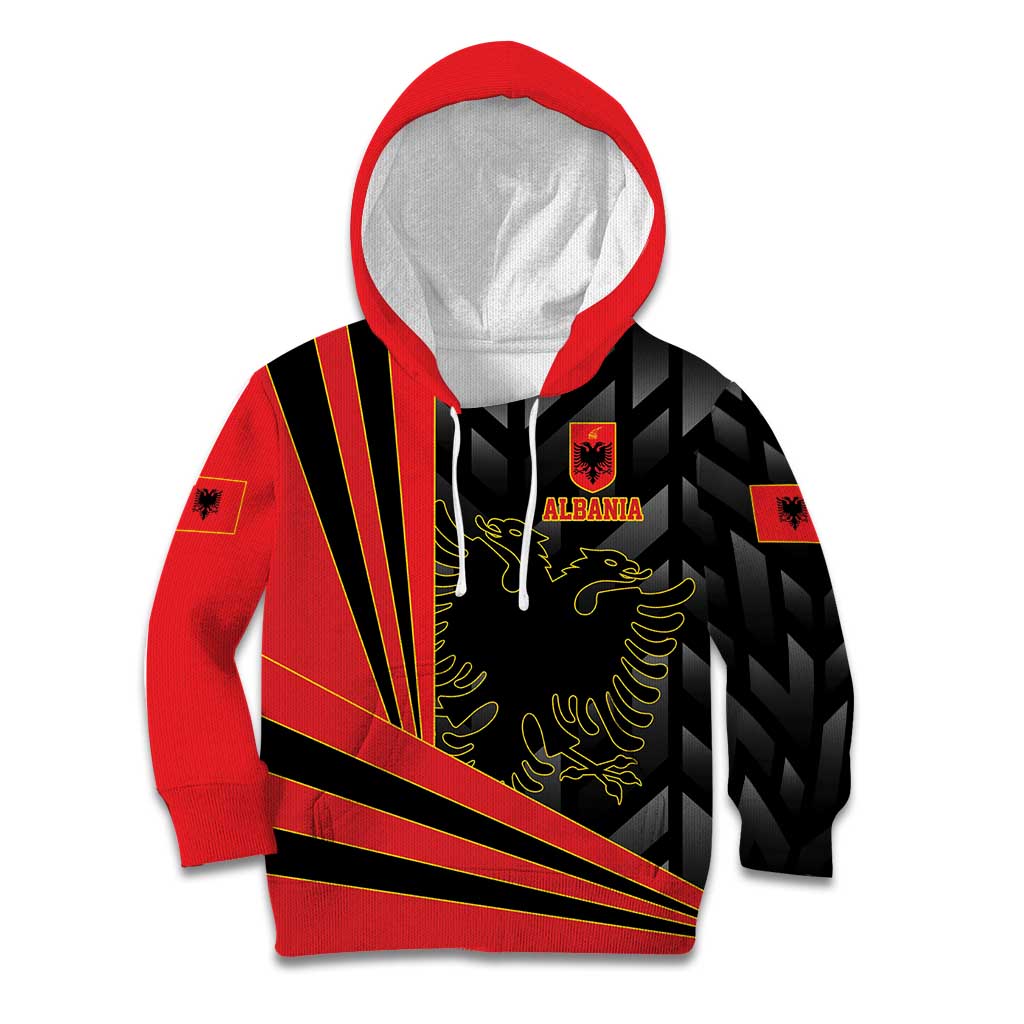 Custom Albania Football We are Champions Kid Hoodie Sporty Style with The Double-headed eagle