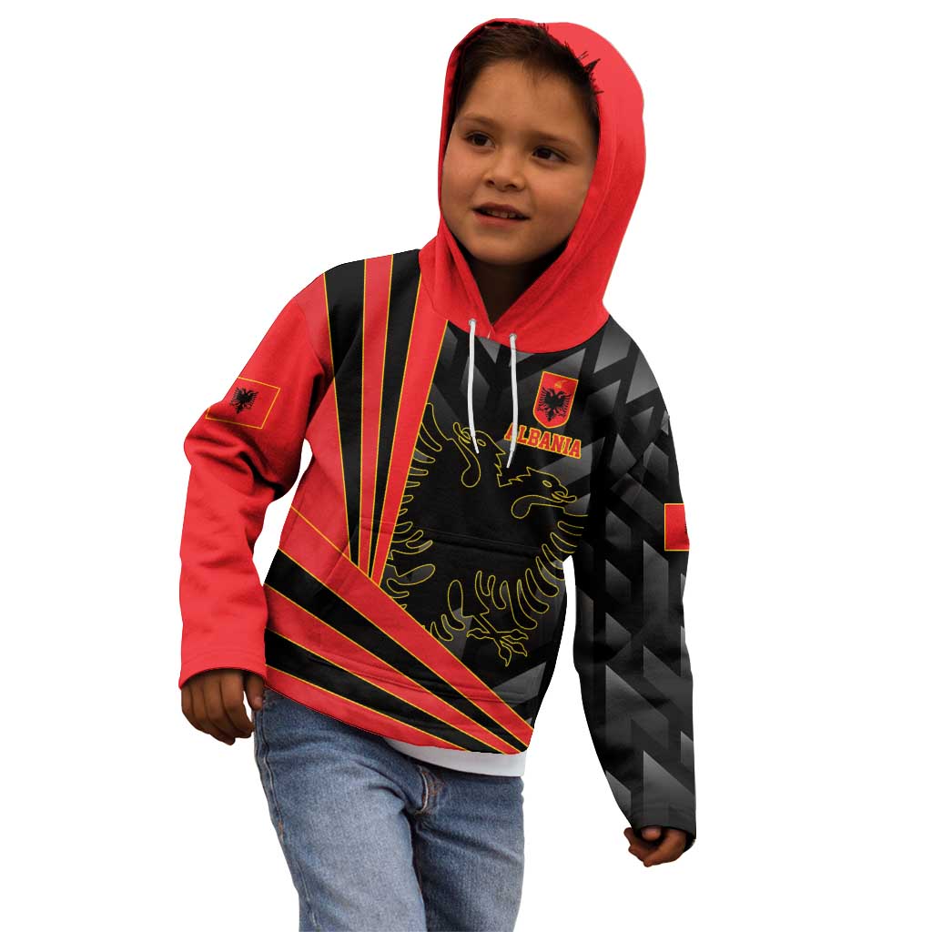Custom Albania Football We are Champions Kid Hoodie Sporty Style with The Double-headed eagle