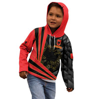 Custom Albania Football We are Champions Kid Hoodie Sporty Style with The Double-headed eagle
