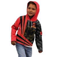 Custom Albania Football We are Champions Kid Hoodie Sporty Style with The Double-headed eagle