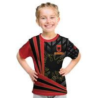 Custom Albania Football We are Champions Kid T Shirt Sporty Style with The Double-headed eagle