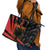 Custom Albania Football We are Champions Leather Tote Bag Sporty Style with The Double-headed eagle