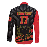Custom Albania Football We are Champions Long Sleeve Button Shirt Sporty Style with The Double-headed eagle