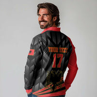 Custom Albania Football We are Champions Long Sleeve Polo Shirt Sporty Style with The Double-headed eagle