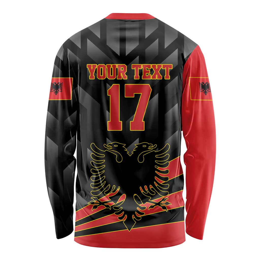 Custom Albania Football We are Champions Long Sleeve Shirt Sporty Style with The Double-headed eagle