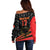 Custom Albania Football We are Champions Off Shoulder Sweater Sporty Style with The Double-headed eagle