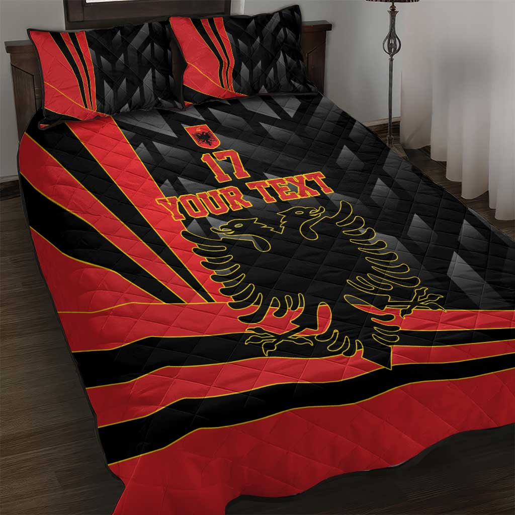 Custom Albania Football We are Champions Quilt Bed Set Sporty Style with The Double-headed eagle
