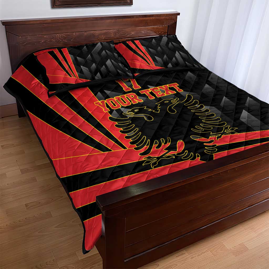Custom Albania Football We are Champions Quilt Bed Set Sporty Style with The Double-headed eagle