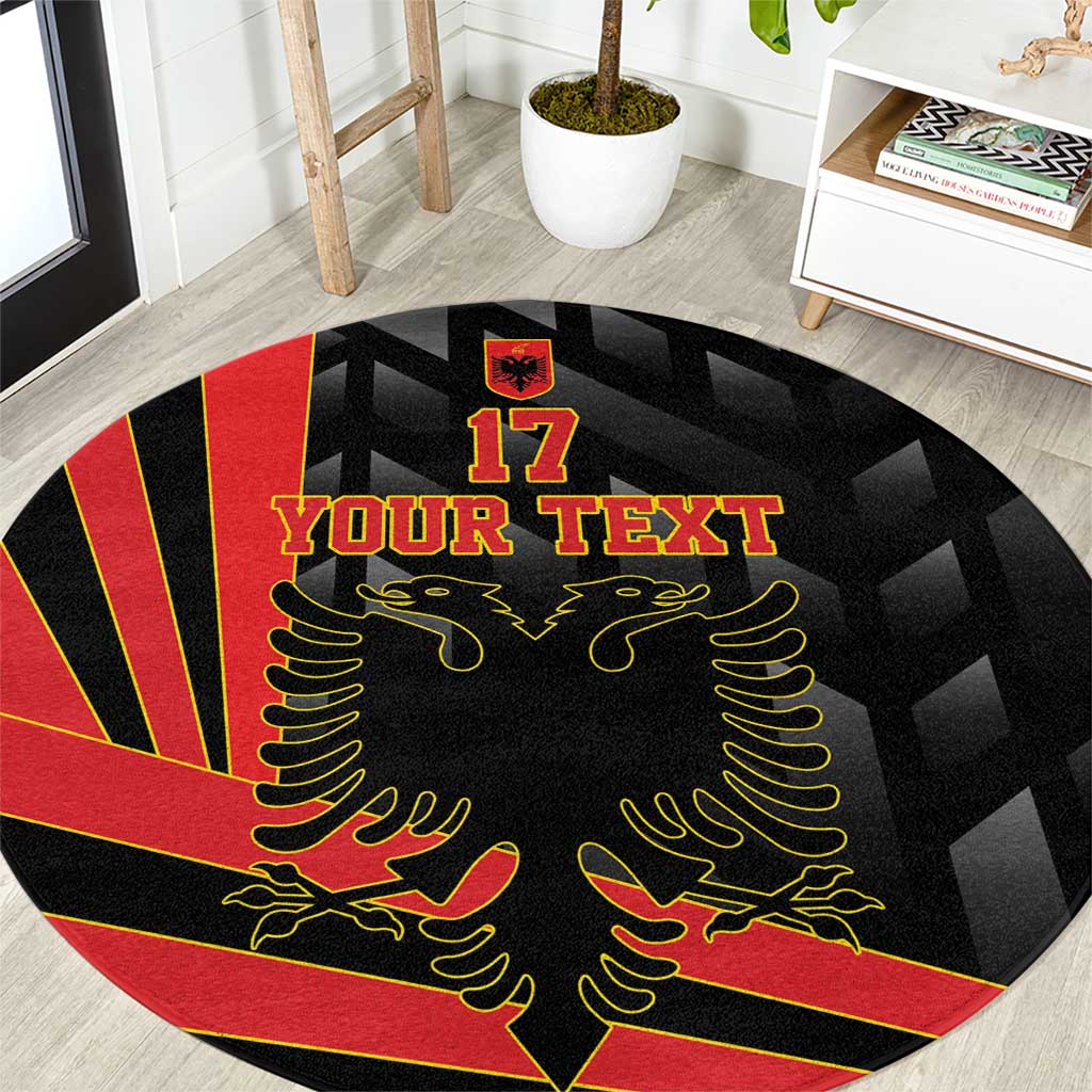 Custom Albania Football We are Champions Round Carpet Sporty Style with The Double-headed eagle