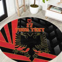 Custom Albania Football We are Champions Round Carpet Sporty Style with The Double-headed eagle
