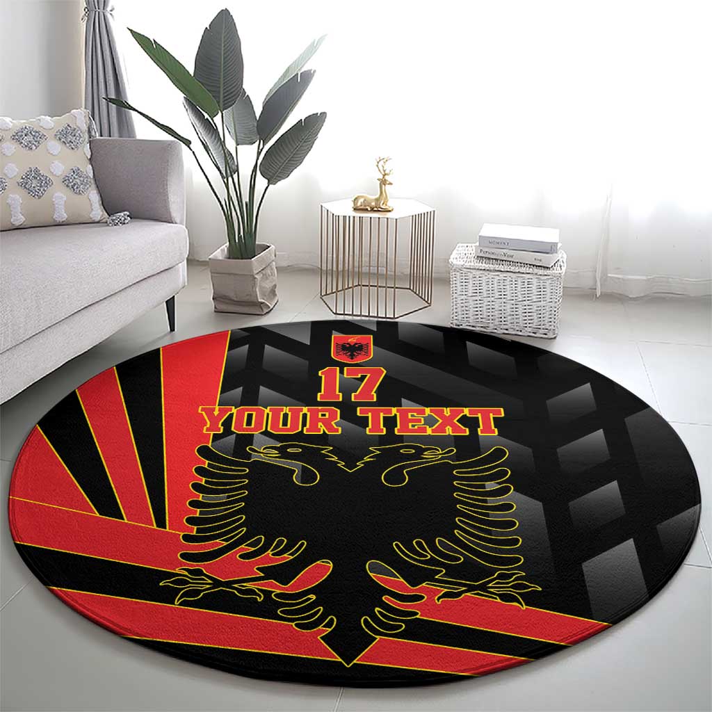 Custom Albania Football We are Champions Round Carpet Sporty Style with The Double-headed eagle