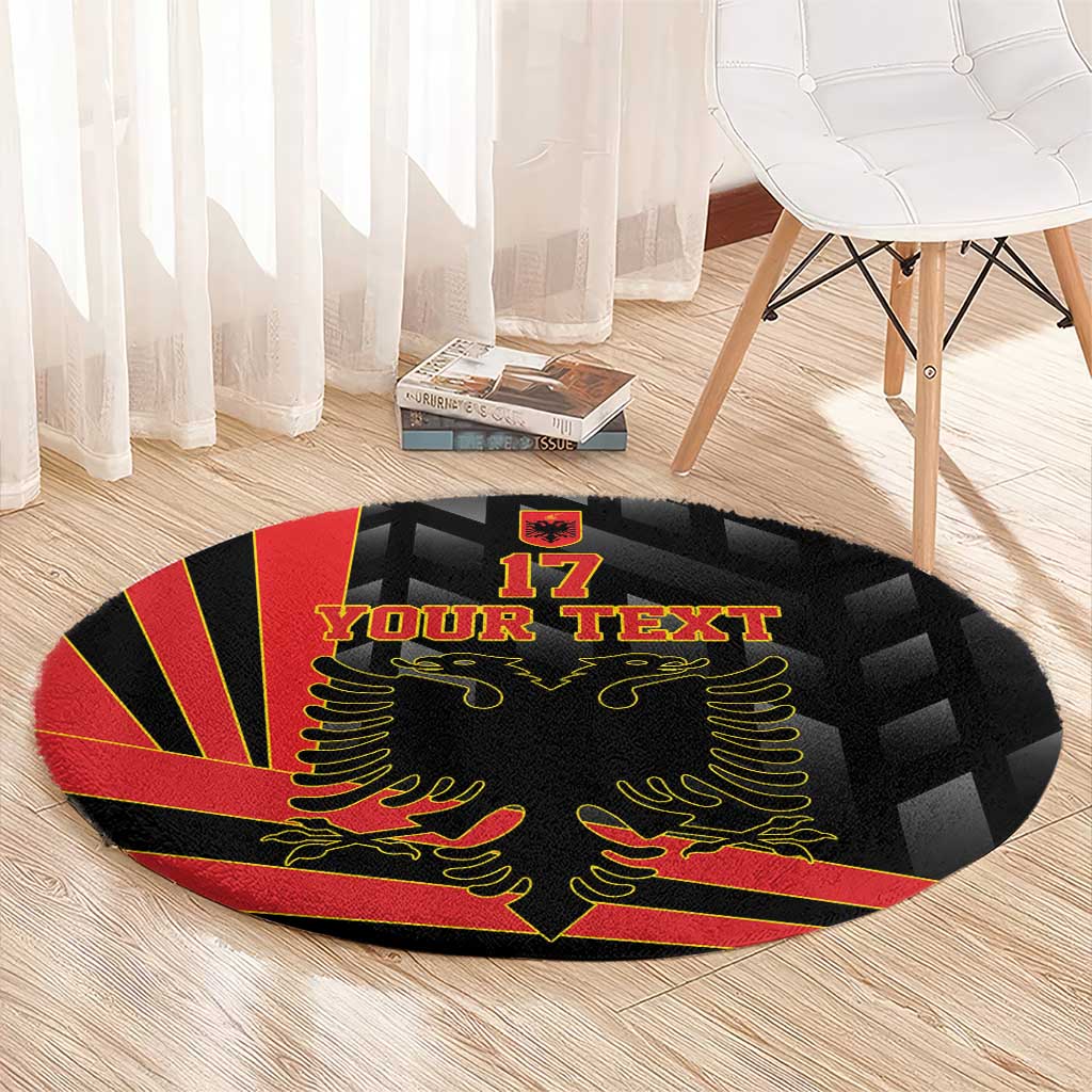 Custom Albania Football We are Champions Round Carpet Sporty Style with The Double-headed eagle