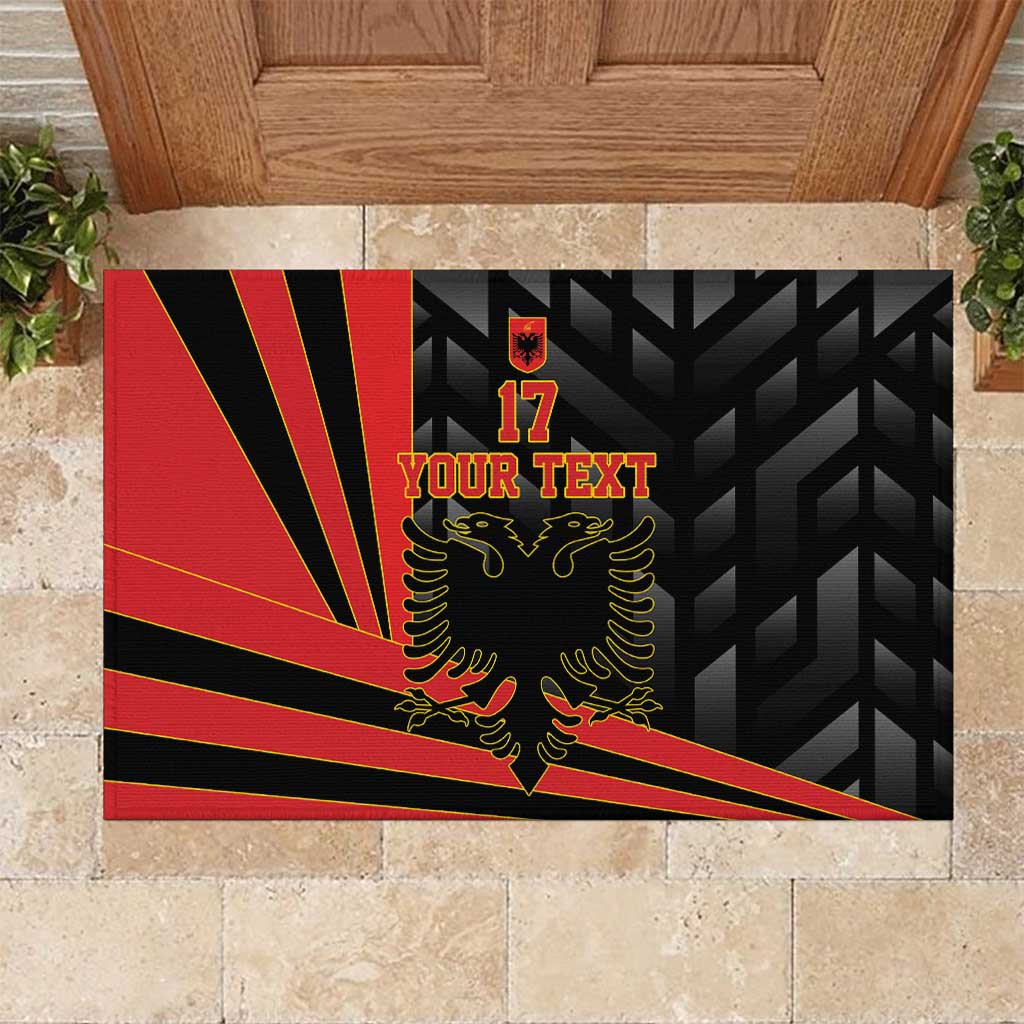 Custom Albania Football We are Champions Rubber Doormat Sporty Style with The Double-headed eagle
