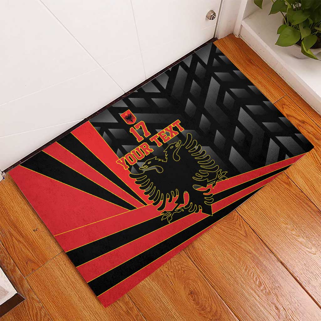 Custom Albania Football We are Champions Rubber Doormat Sporty Style with The Double-headed eagle