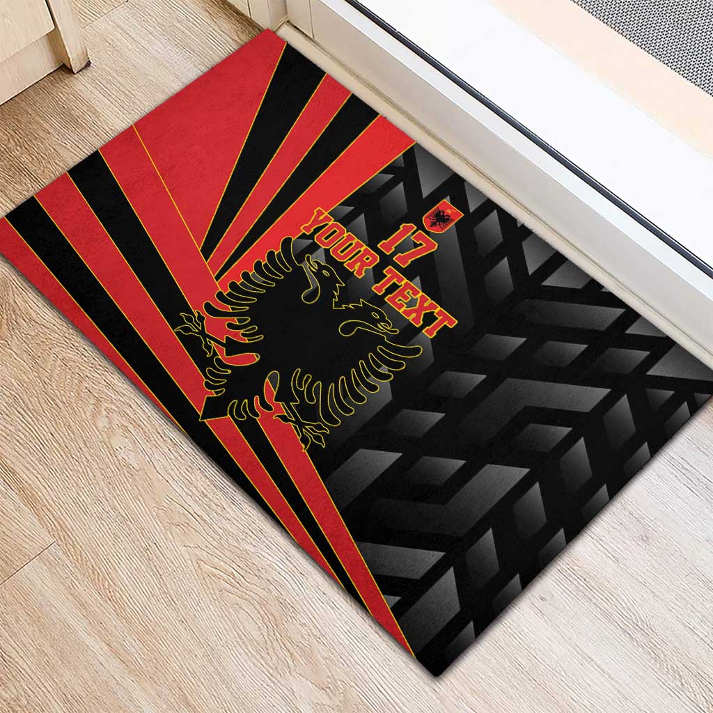 Custom Albania Football We are Champions Rubber Doormat Sporty Style with The Double-headed eagle