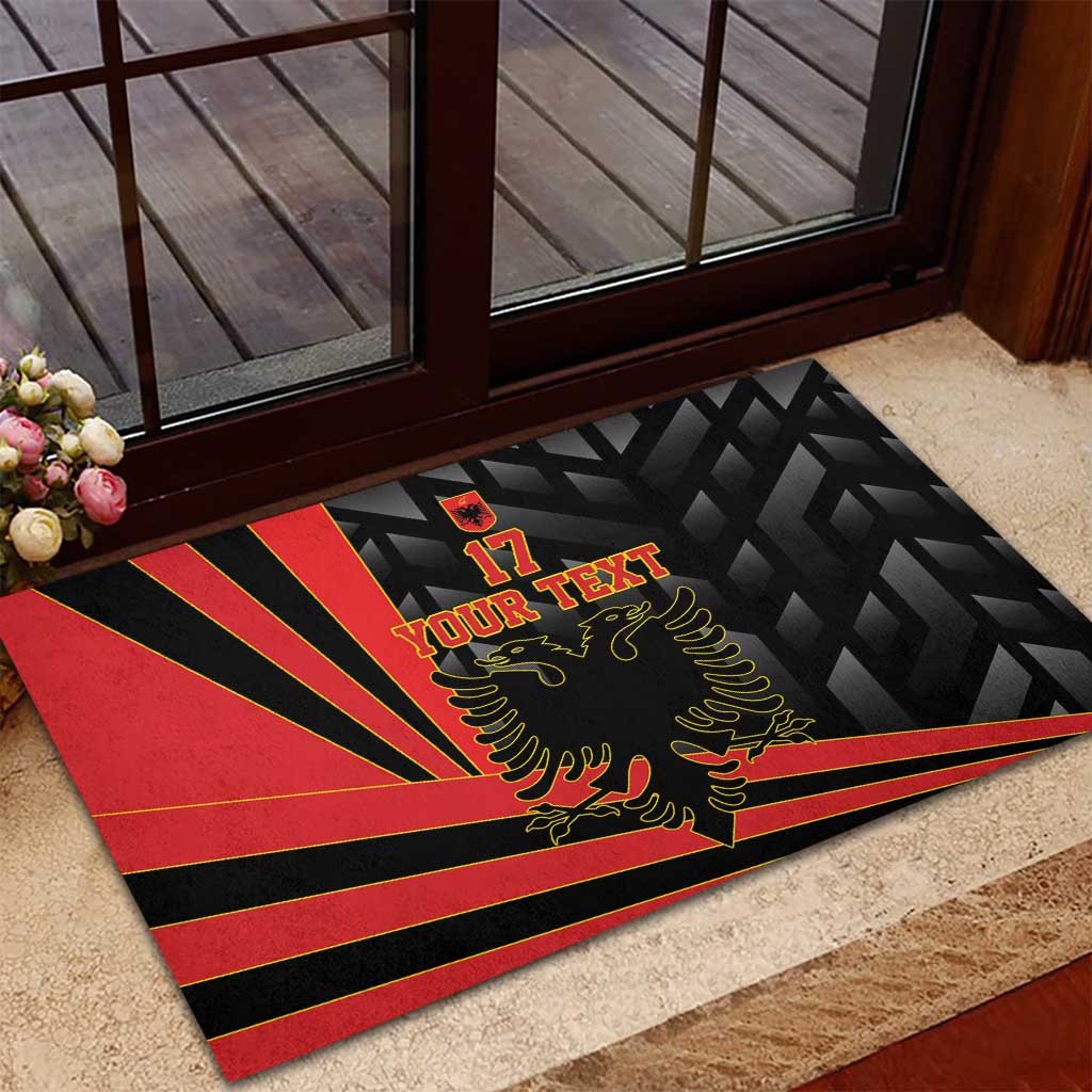 Custom Albania Football We are Champions Rubber Doormat Sporty Style with The Double-headed eagle