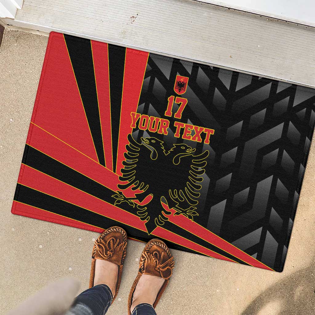 Custom Albania Football We are Champions Rubber Doormat Sporty Style with The Double-headed eagle