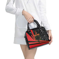 Custom Albania Football We are Champions Shoulder Handbag Sporty Style with The Double-headed eagle