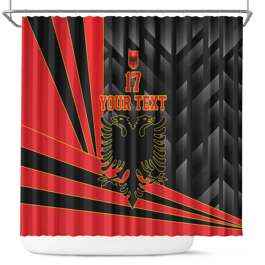 Custom Albania Football We are Champions Shower Curtain Sporty Style with The Double-headed eagle