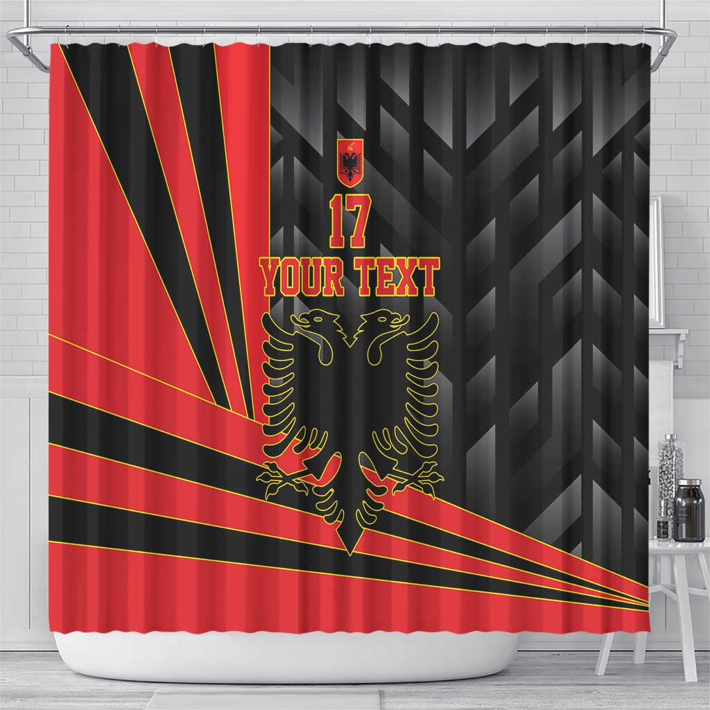 Custom Albania Football We are Champions Shower Curtain Sporty Style with The Double-headed eagle