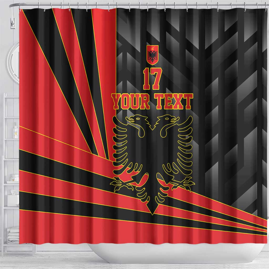 Custom Albania Football We are Champions Shower Curtain Sporty Style with The Double-headed eagle