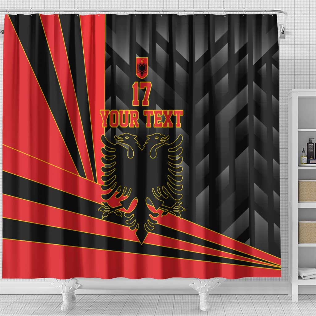 Custom Albania Football We are Champions Shower Curtain Sporty Style with The Double-headed eagle